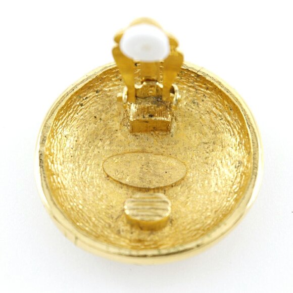 CHANEL Gold Logo Earrings